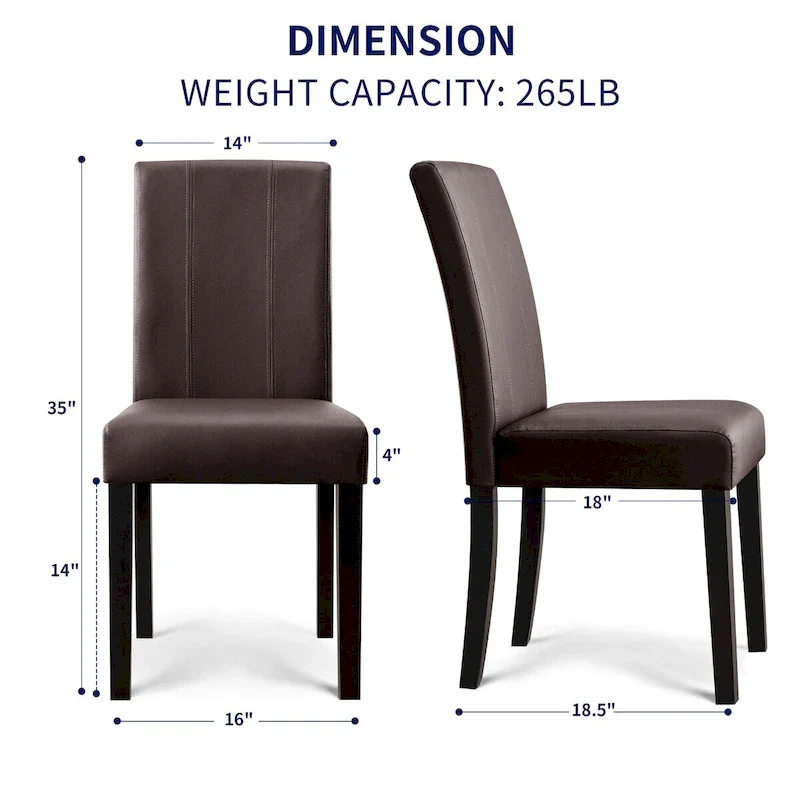 Subrtex(Set of 2)Faux Leather Parsons Upholstered Dining Chair