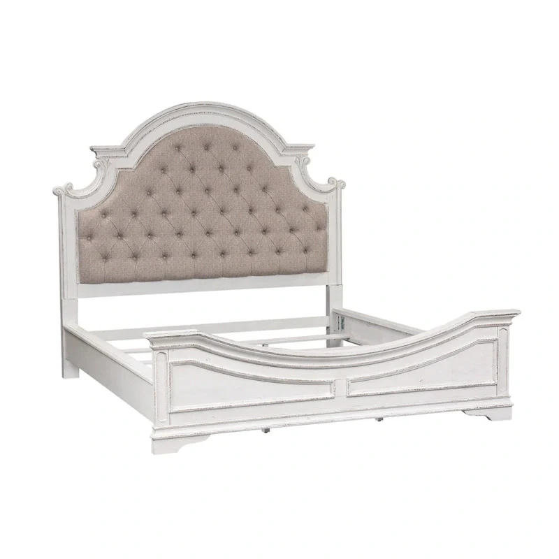 White Tufted Upholstered Queen/King Bed