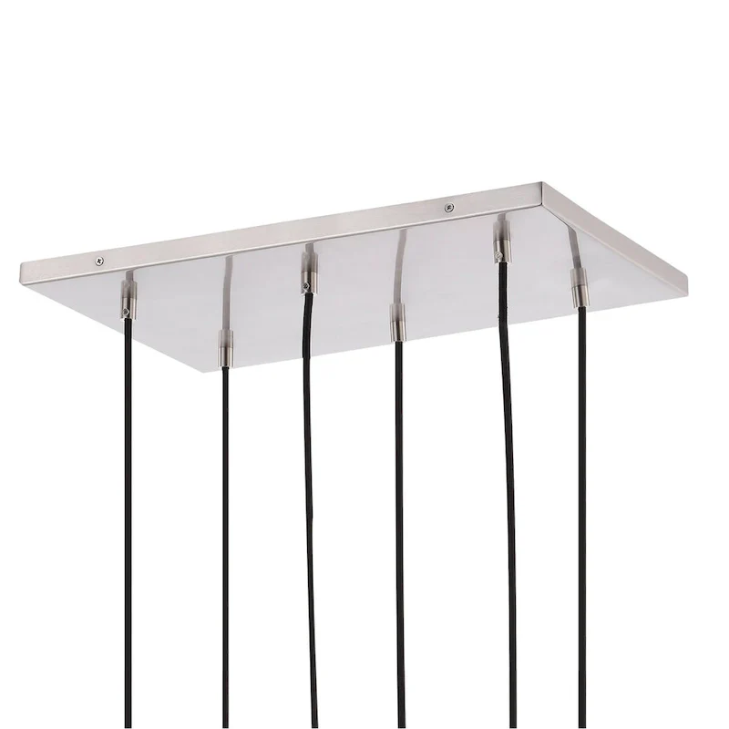 Cooper 18.88  6-Light Bohemian Farmhouse Iron/Glass Cluster LED Pendant, Nickel/Champagne by JONATHAN Y