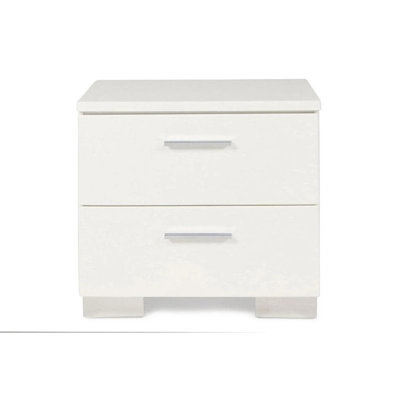 New Classic Furniture Vexa White High Gloss 4-Piece Bedroom Set with Nightstand