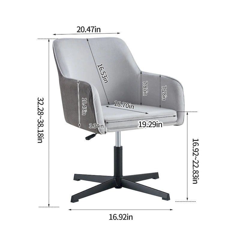 Antique Dark Grey Modern 25.6 Swivel Desk Chair