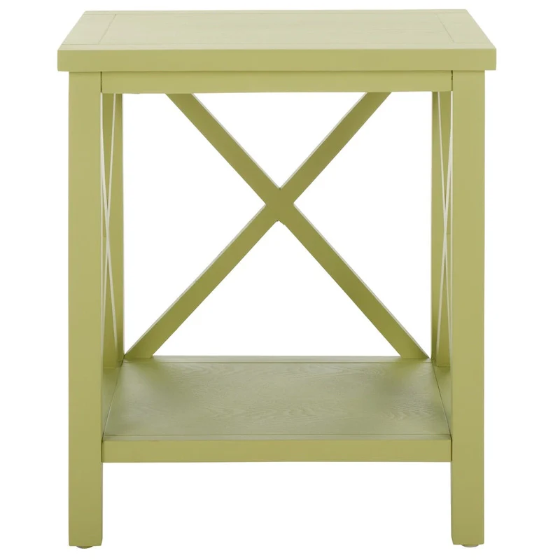 SAFAVIEH Yasumi White Cross Back End Table - 18.1 x 13.4 x 21.5 - 18Wx13Dx22H