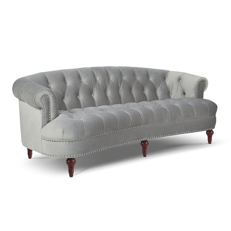 La Rosa 84 Mid-Century Modern Velvet Upholstered Chesterfield Tufted Sofa