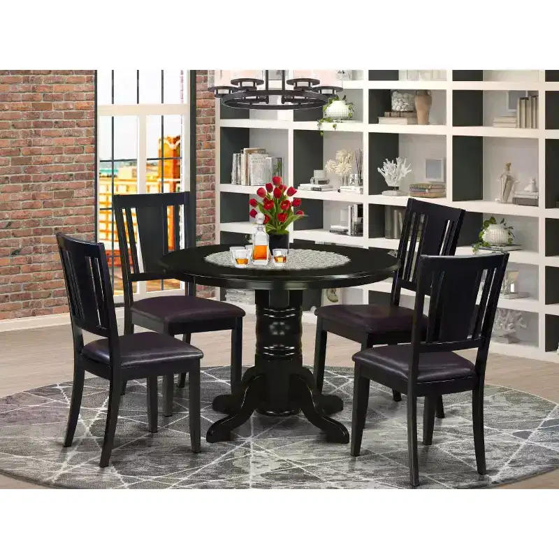 Dining Table Set with Chairs - Kitchen Dinette Table & 4 Chairs - Modern Style