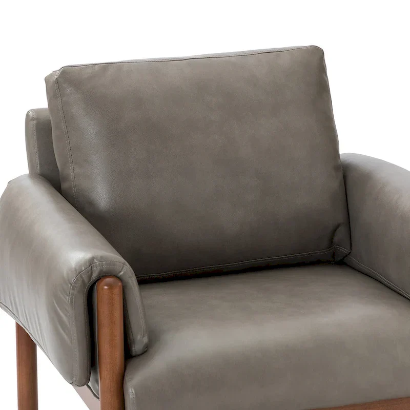 Tiago Comfy Glossy Living Room Armchair with Solid Wood Base Set of 2