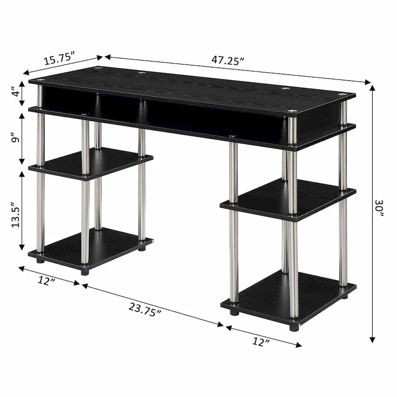 Designs2Go No Tools Student Desk with Shelves