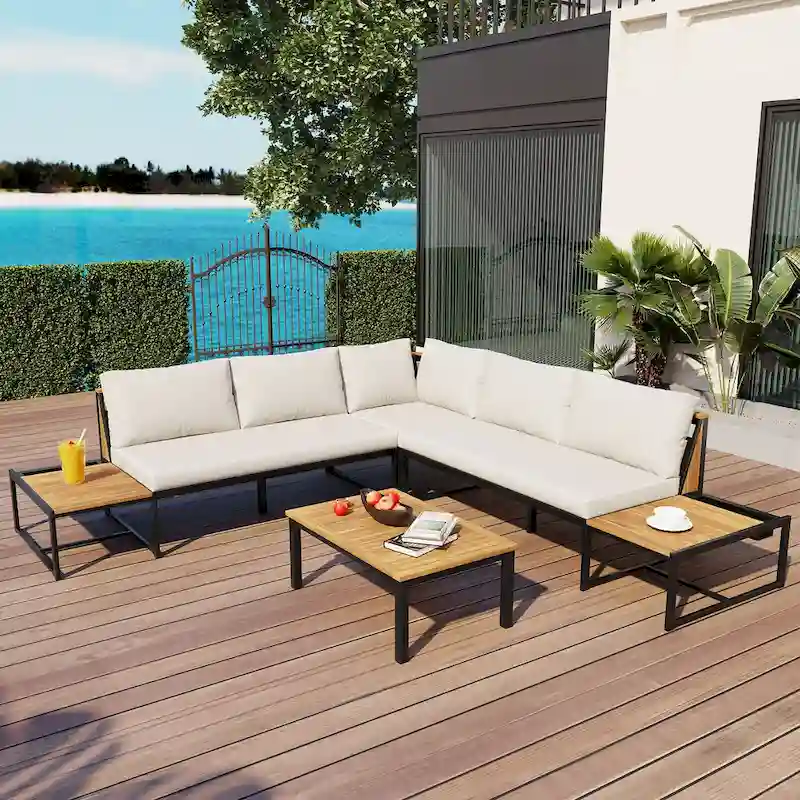 Sleek and Modern 4-Piece Patio Furniture Set by Leisure Zone