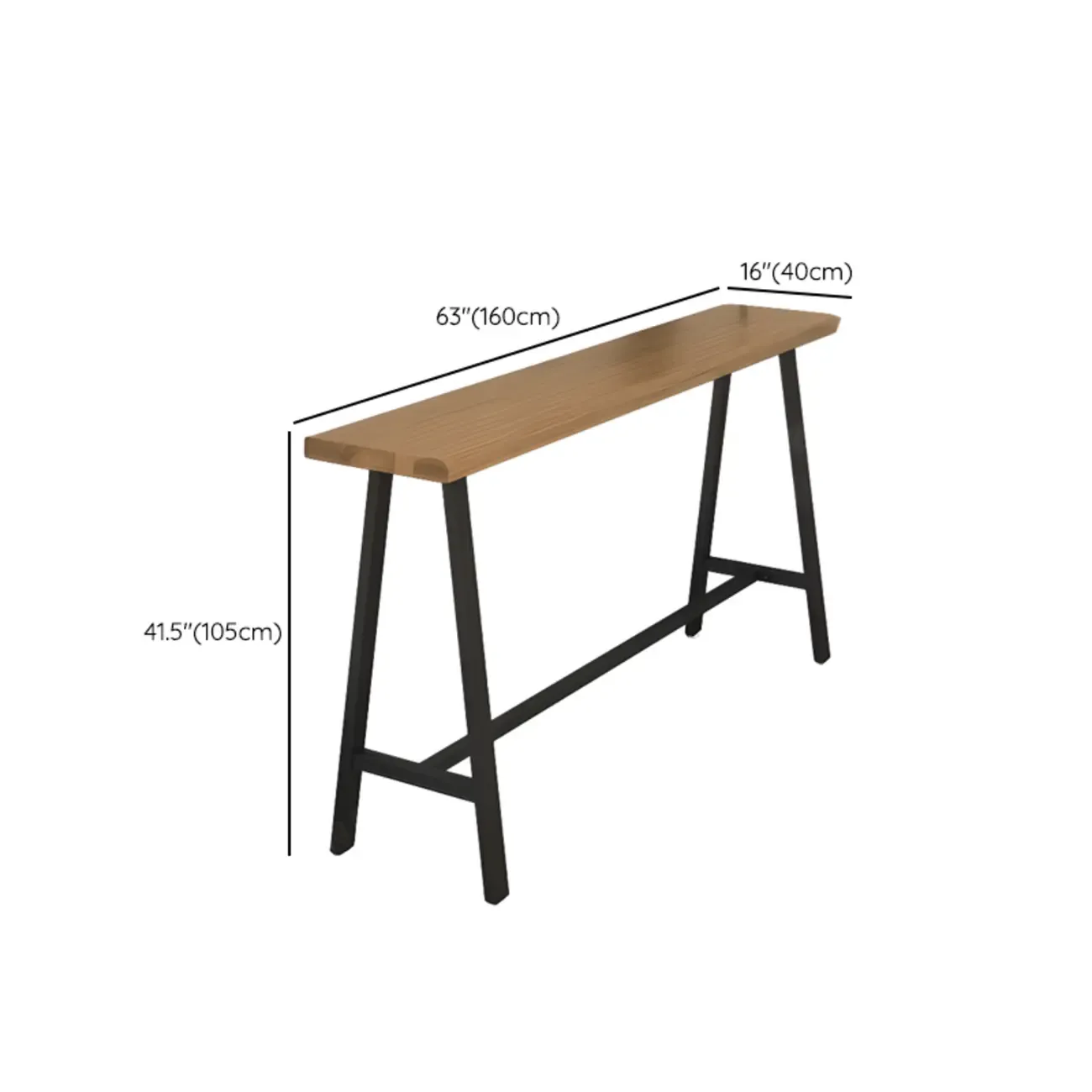 Simple Brown Pine Bar Tables with Footrest