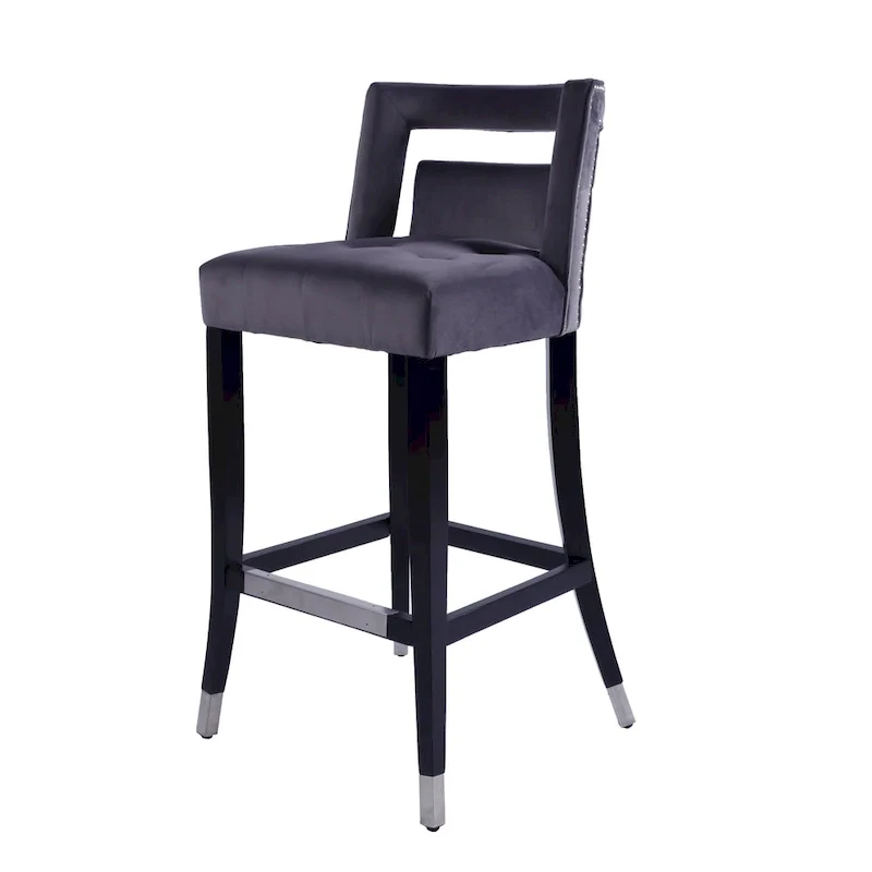 Suede Velvet Barstool with nailheads Dining Room Chair