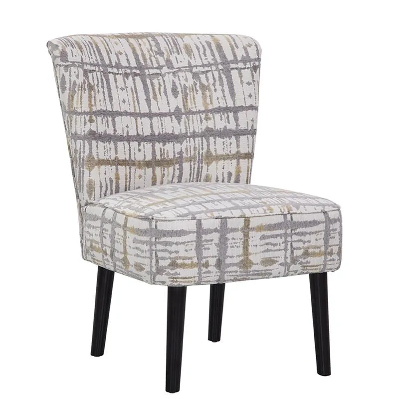 Armless Accent Side Chair with Solid Wood Legs, Espresso Finish