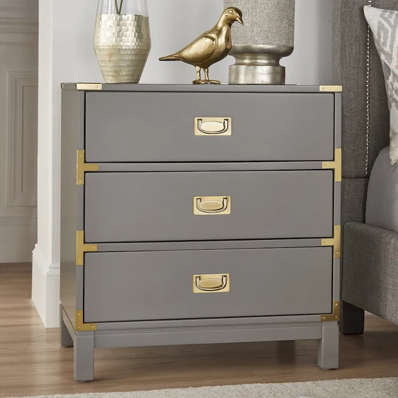 Kedric 3-drawer Goldtone Accent Nightstand by iNSPIRE Q Bold