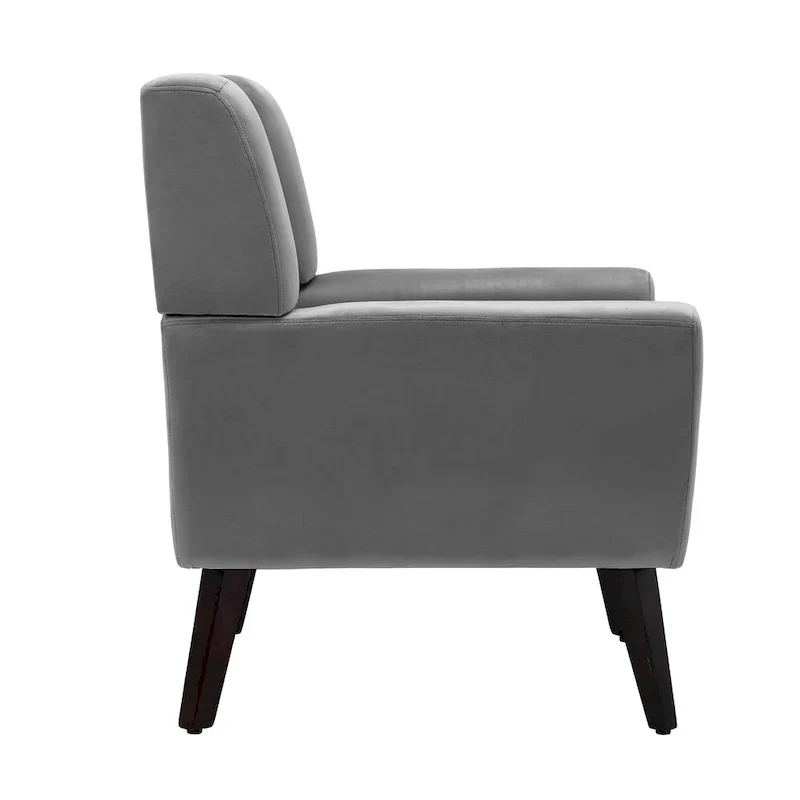 Tufted Upholstered Armchair with Wood Legs