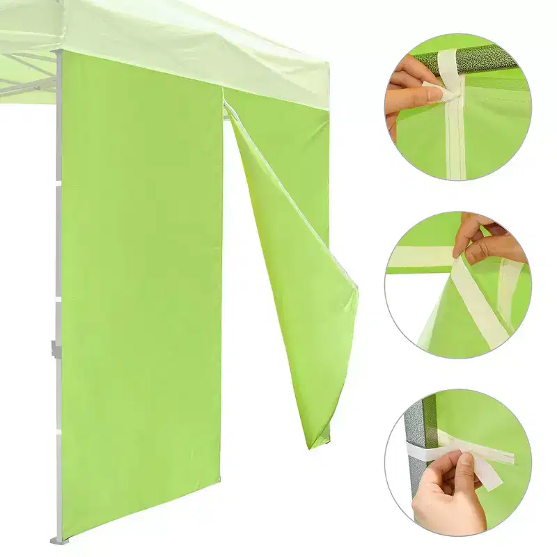 InstaHibit Universal Sidewall Zipper UV30+ Fits 10x10ft Canopy Picnic 1 Piece Green