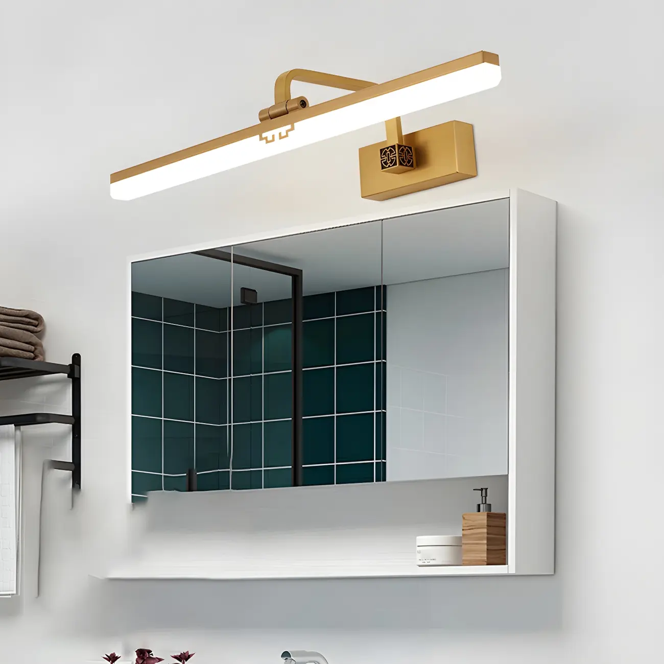 Zen Metal Black Linear LED Vanity Light for Bathroom Mirror
