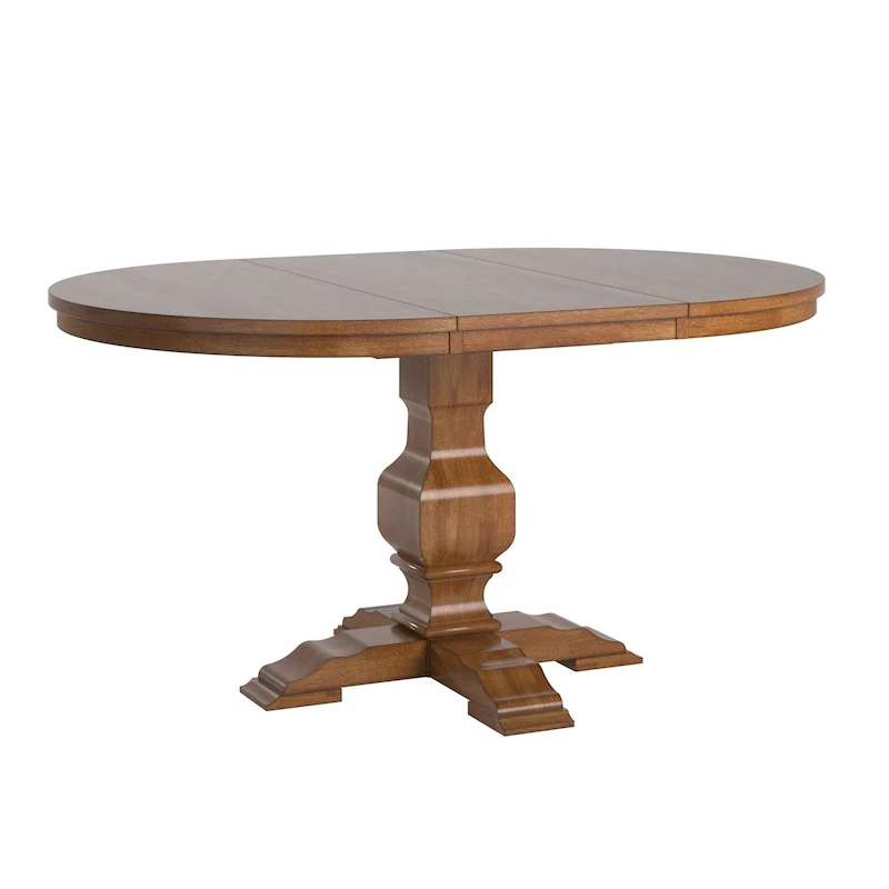 Two-tone oval solid wood dining table