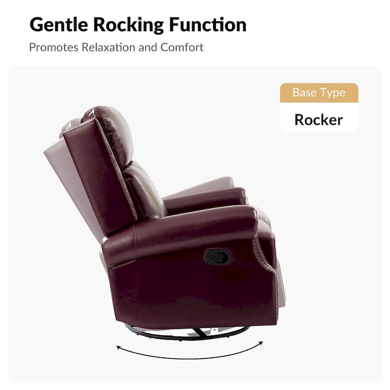 Viviana Traditional Genuine Leather Manual Swivel Glider Recliner Set of 2