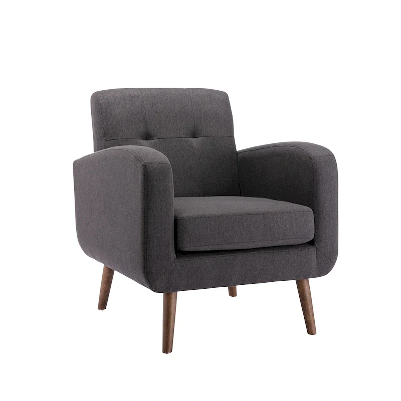 Accent Chair with Fabric or PU Upholstery and Rubberwood Legs