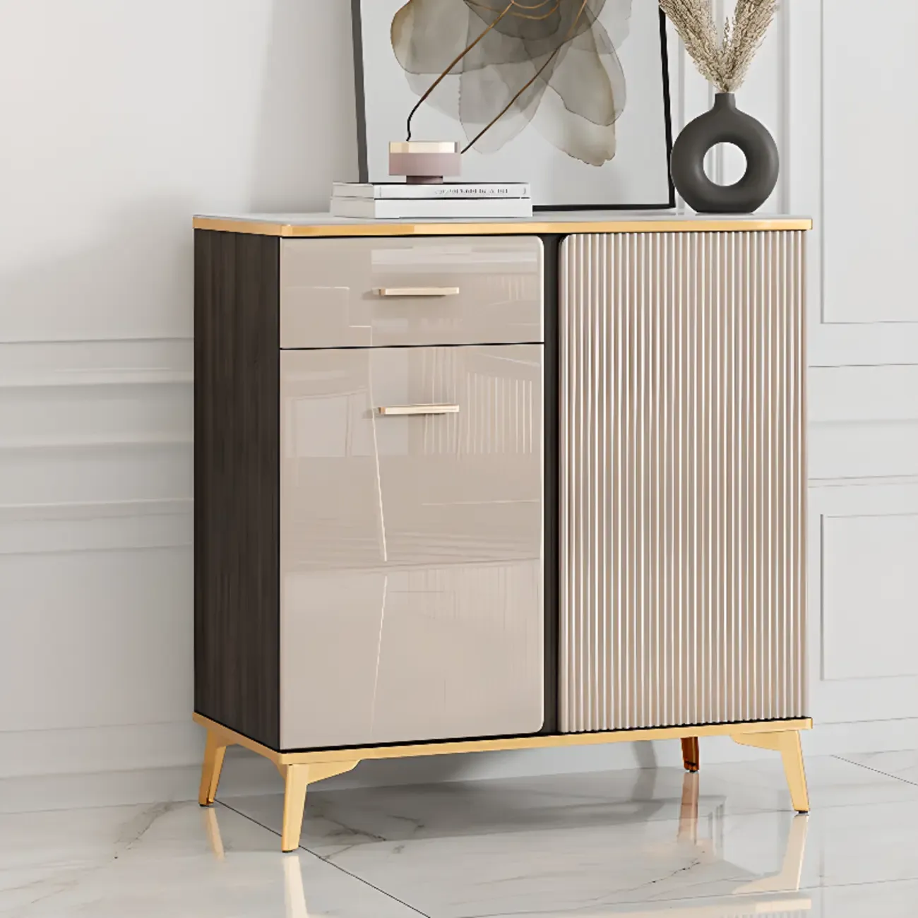 Glam Adjustable Wooden Dining Hutch China Cabinet