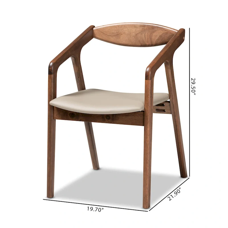 Harland Mid-Century Modern 2-Piece Dining Chair Set