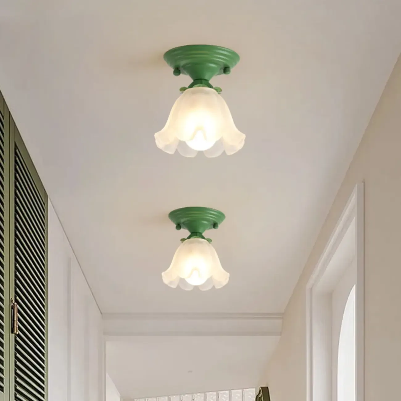 Elegant Flower Shape Ceiling Light for Entrance Illumination