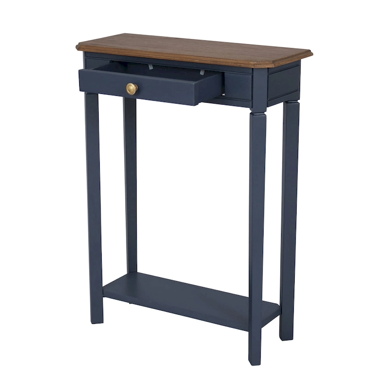 Marnie Two-tone 1-drawer Solid Wood Console Accent Table with Shelf by East at Main
