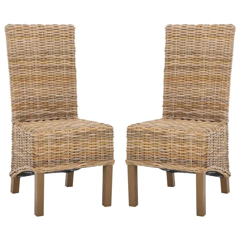 SAFAVIEH Candy Natural Wicker Dining Chair (Set of 2) - 19 W x 22 D x 41 H - 19Wx22Dx41H