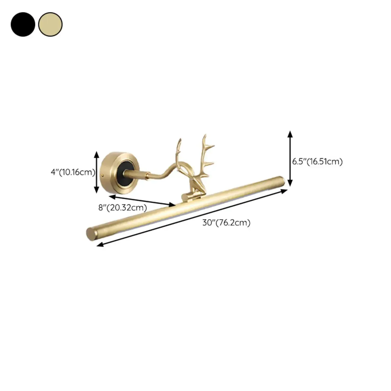 Modern Linear Gold Bathroom Vanity Light with Antler Design