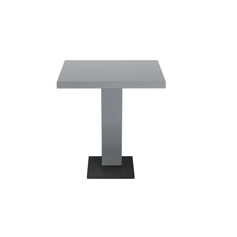 Somette Lillian 3-Piece Gloss Gray Dining Set with Dining Table, Nook and Bench