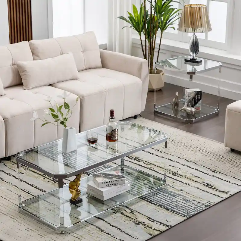 Glass Coffee Tables 44in