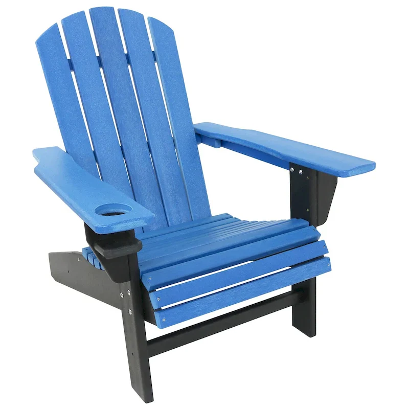 Sunnydaze All-Weather Outdoor Adirondack Chair with Drink Holder