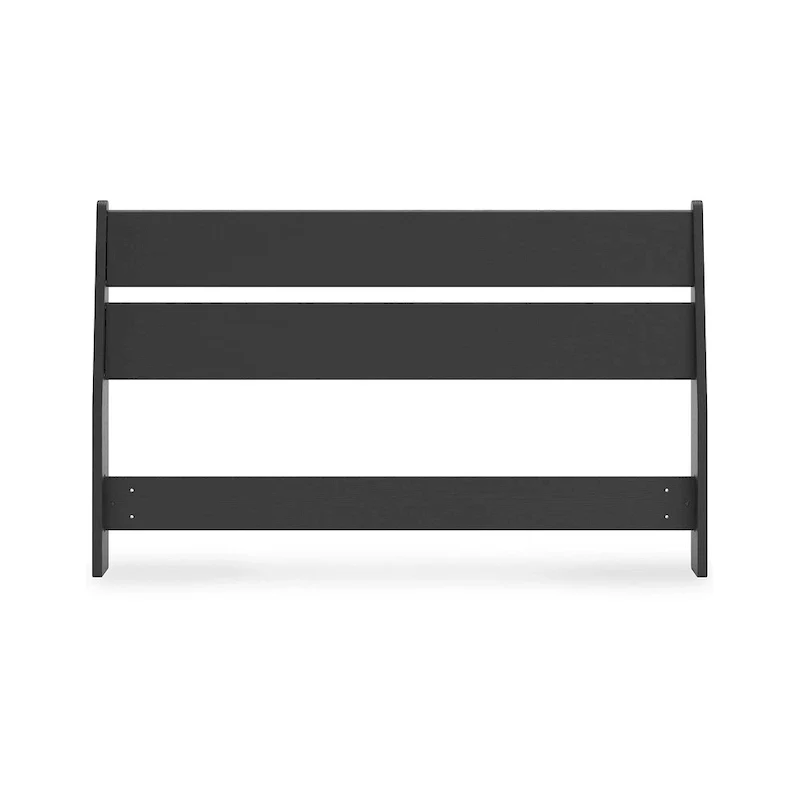 Black Matte Panel Headboard with 2 Nightstands – Full/Queen, 1-Bed Set