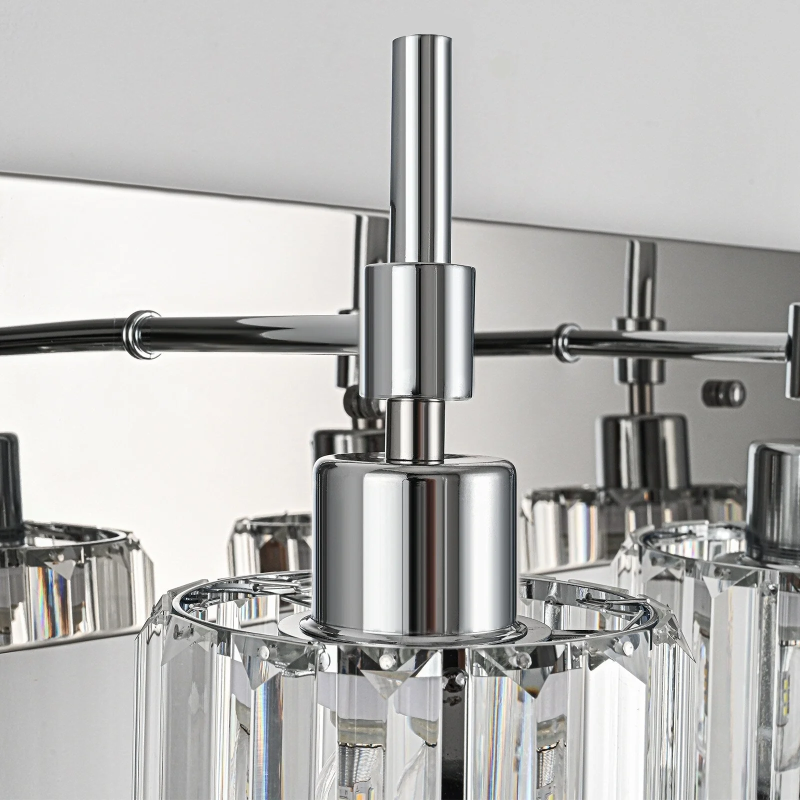 Modern Dimmable Crystal Bathroom Vanity Light Wall Sconces with Crystal Shades