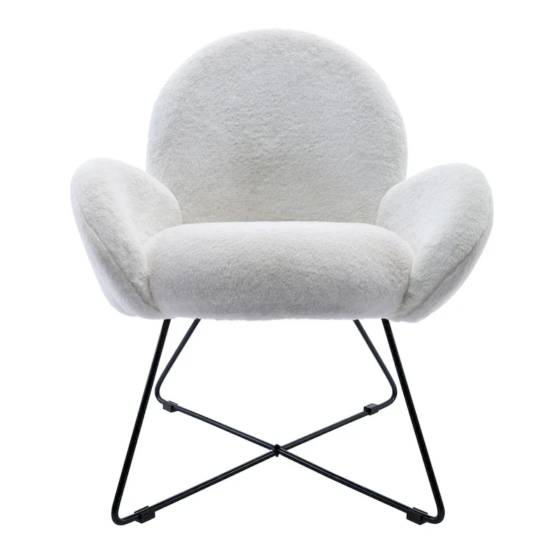 Rowen Modern Fleece Upholstered Accent Chair with Arm