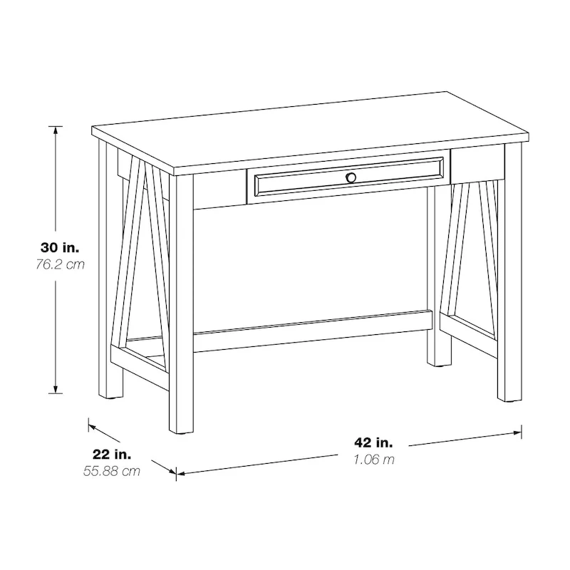 Quinton Writing Desk with Drawer in Salvage Oak