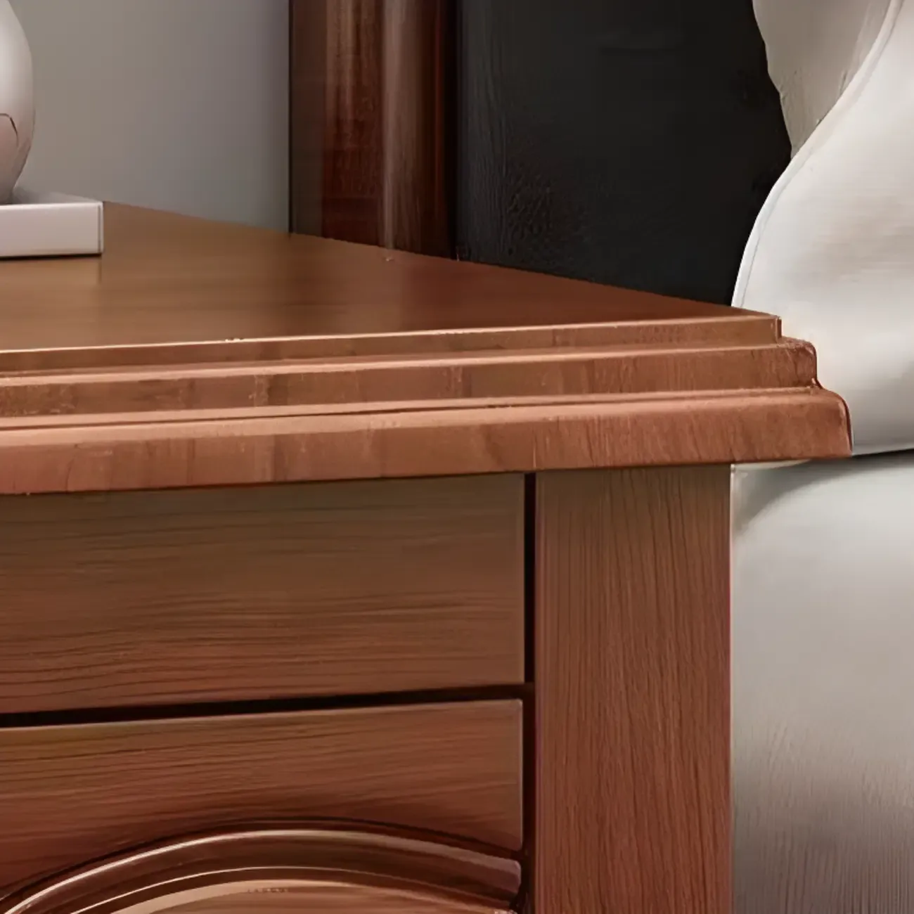 Modern Natural Wood Nightstand with 2 Drawers