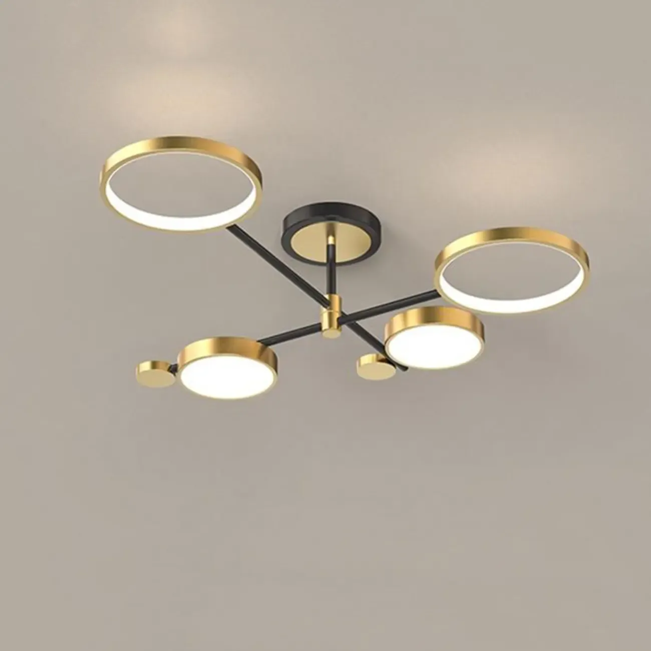Modish Geometric Circular Dimmable Semi Flush LED Ceiling Light