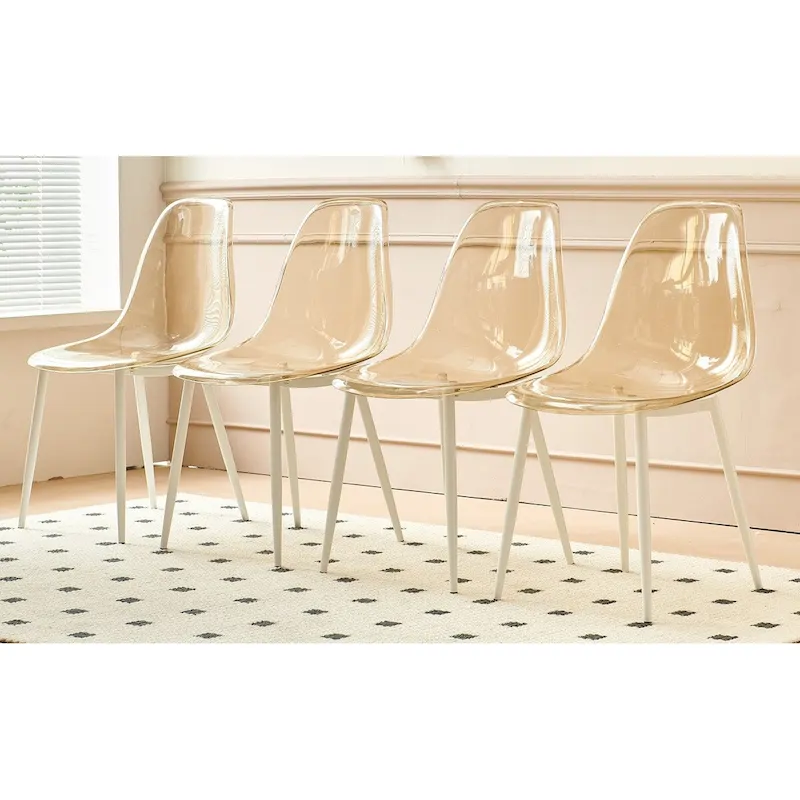 dining chair,set of 4,metal leg,plastic seat for Living Room