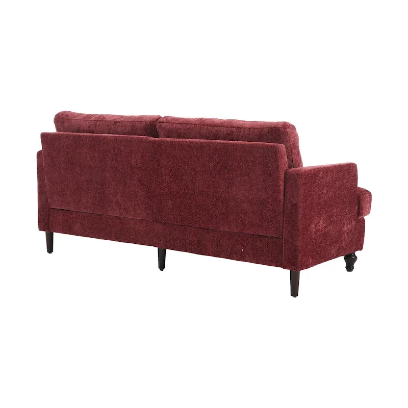 Red 68.9  Chenille 2-Seater Sofa with Detachable Cushions