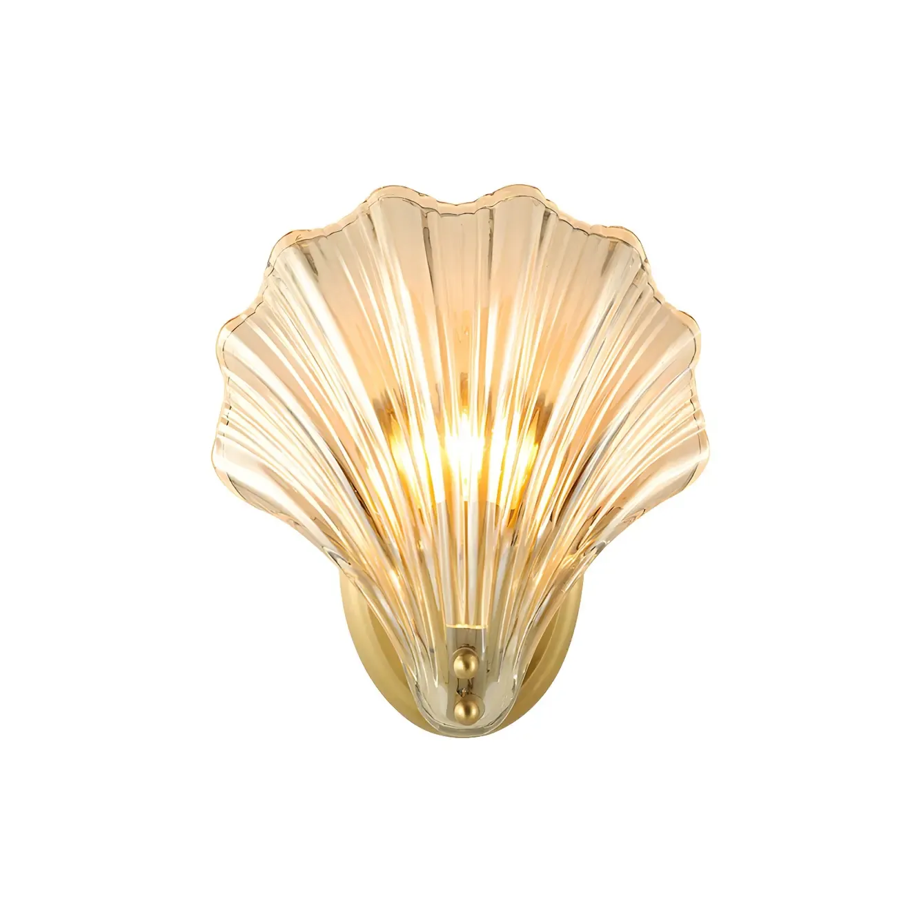 Artistic Glass Gold Shell Wall Sconce