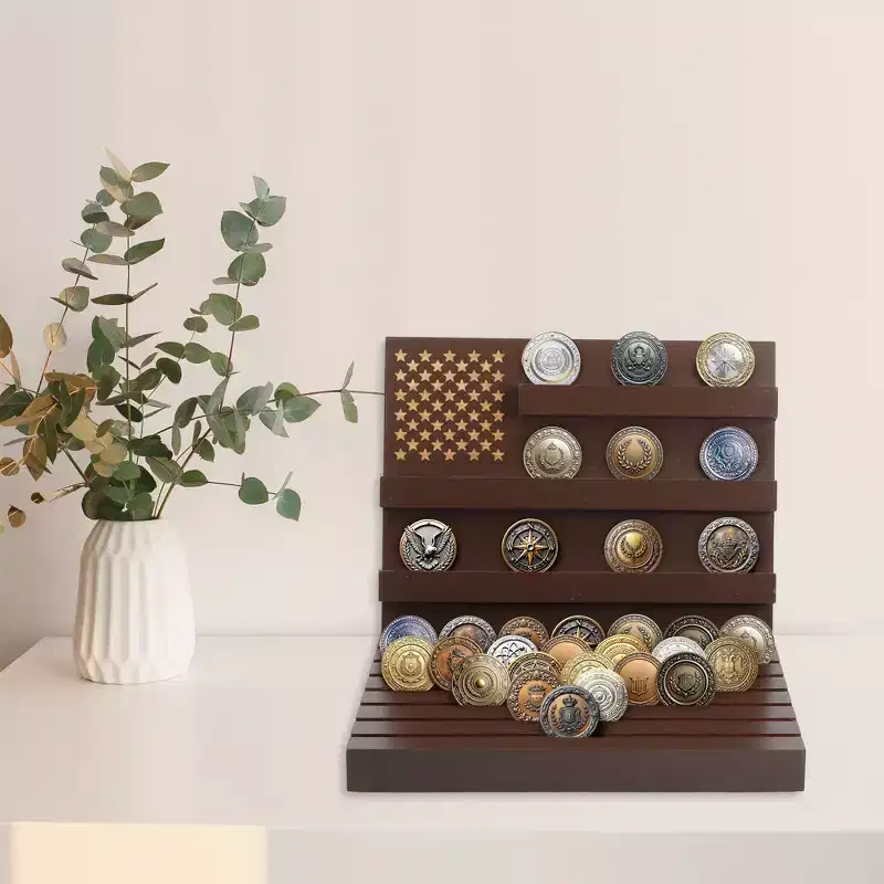 Unique Bargains Coin Display Holder Red Brown 1 Pc