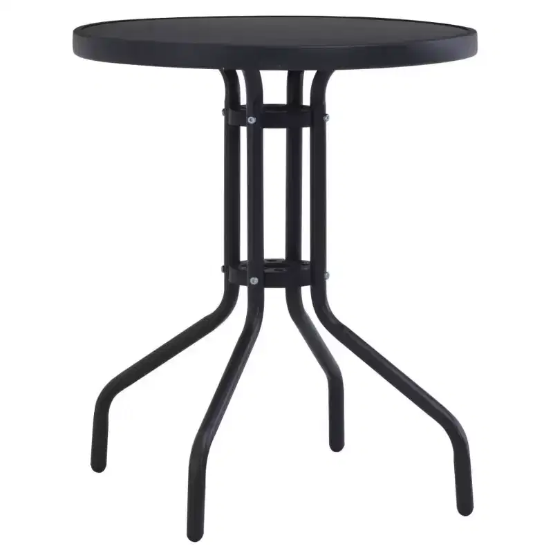 vidaXL Garden Furniture Set Black Aluminum and Textilene 5 Piece Set