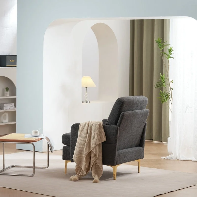 Upholstered Linen Accent Armchair