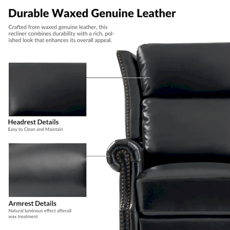 Viviana Traditional Genuine Leather Manual Swivel Glider Recliner Set of 2