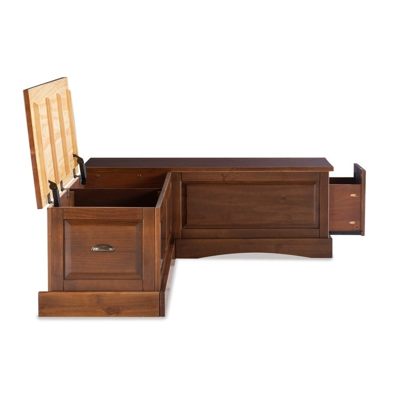 Ame Walnut Backless Nook Table Set