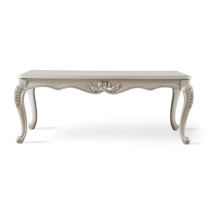 Furniture of America Clarissa Traditional Solid Wood Coffee Table with Carved Legs