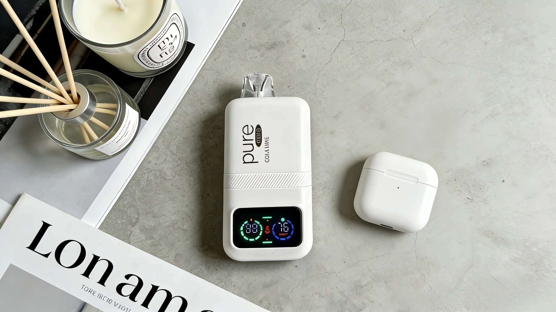 Puremate 10,000 Puffs Caffeine Vape with Smart LCD Screen - Premium Energy Inhaler for Focus