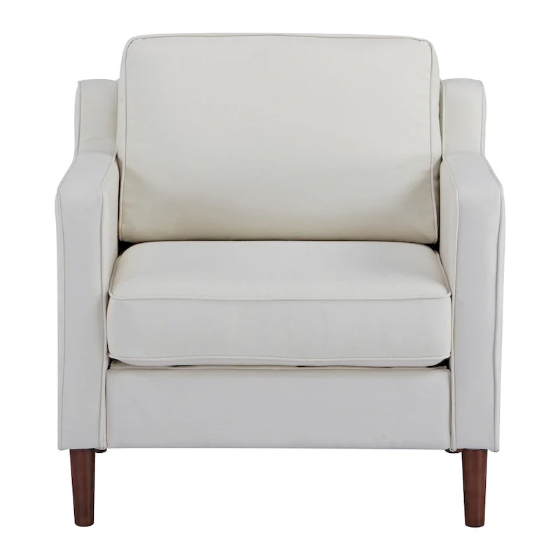 Sedona Modern Accent Chair, Faux Linen / Vegan Leather Armchair