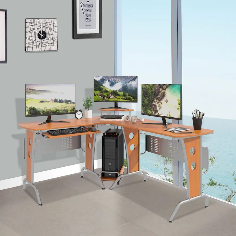 L-Shaped Corner Computer Office Desk Workstation