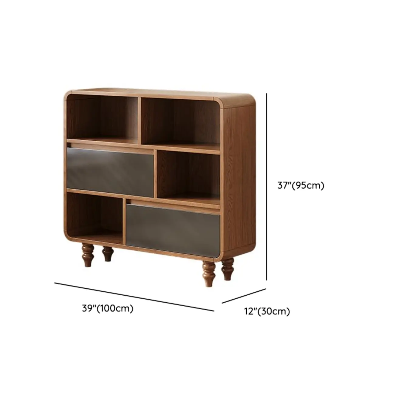 Mid-Century Modern Wooden Vertical Display Bookcase