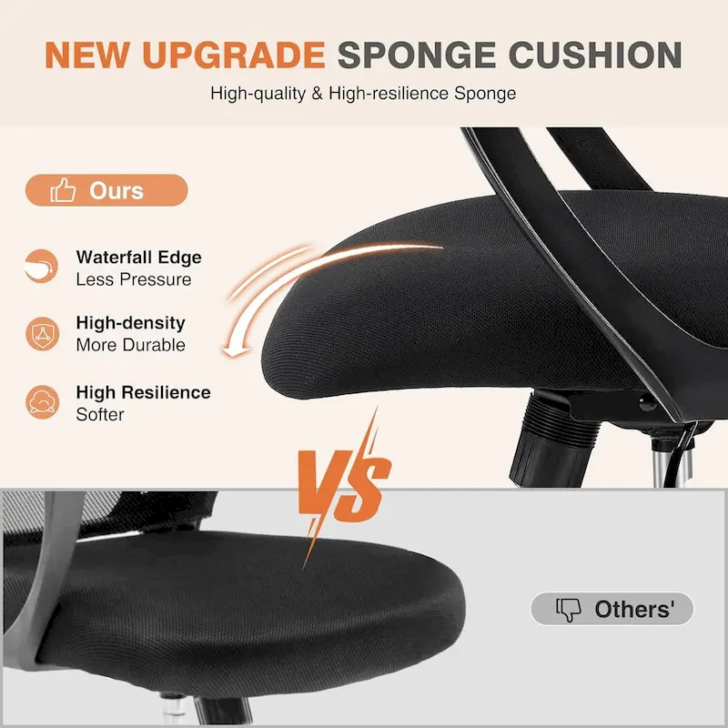 Ergonomic Office Chair, High Back Desk Chair with Headrest, Home Office Swivel Mesh Computer Chair Office Chairs